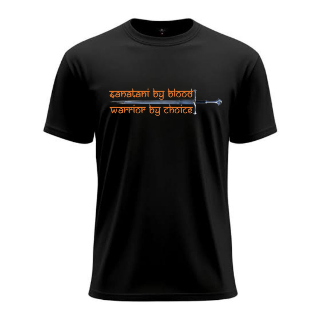 Sanatani T-Shirt Combo – Warrior by Choice & Born to Protect Dharma (Black & White)