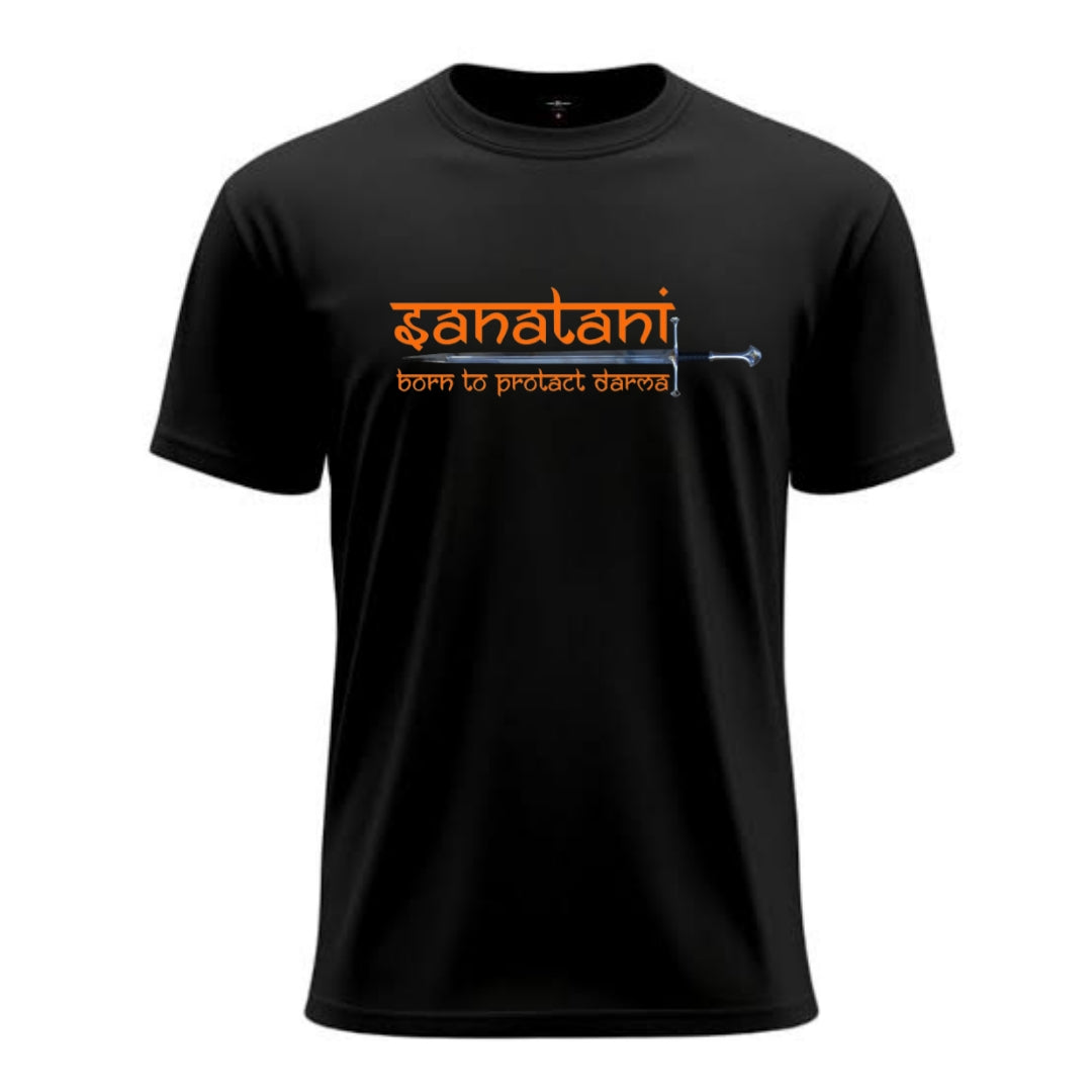 Sanatani black T-Shirt – Born to Protect Dharma