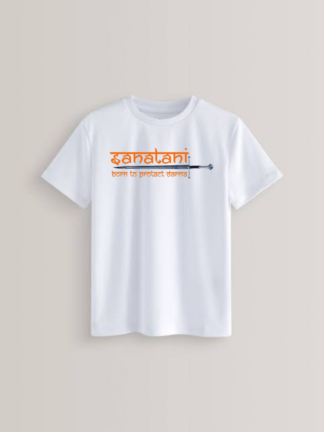 Sanatani white T-Shirt – Born to Protect Dharma
